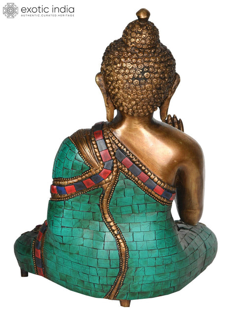 11" Lord Buddha Granting Abhaya (Tibetan Buddhist) In Brass | Handmade | Made In India