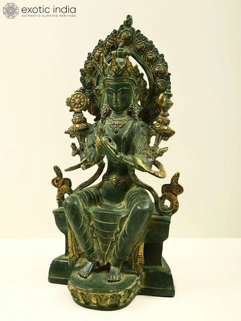 12" Tibetan Buddhist Deity Maitreya - The Future Buddha | Handmade Brass Statue