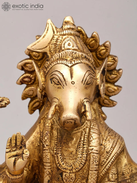 8" Goddess Varahi Brass Sculpture | Handmade