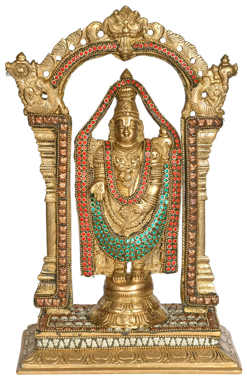 12" Lord Venkateshvara Balaji Brass Statue Handmade