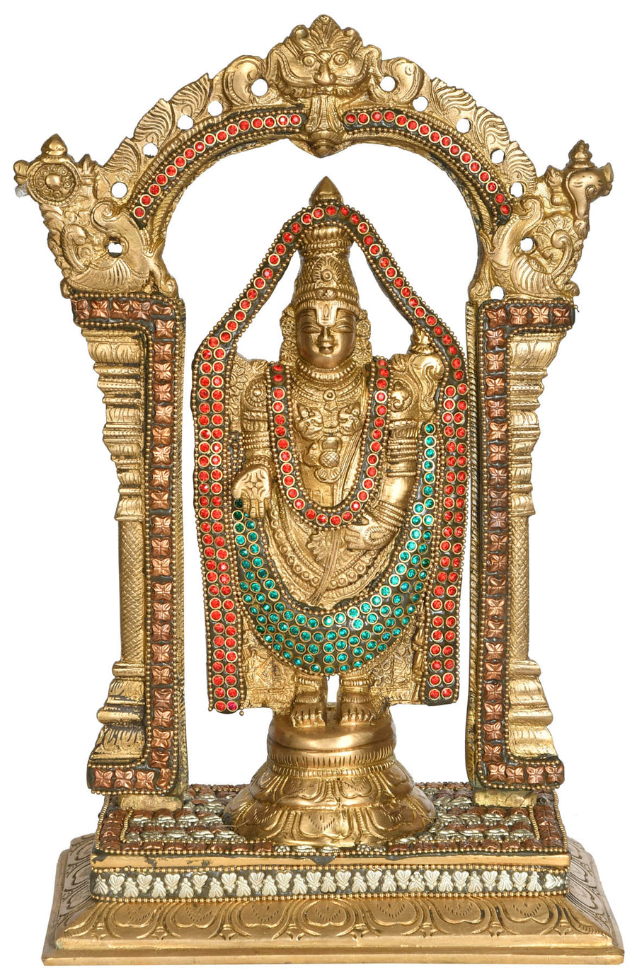 12" Lord Venkateshvara Balaji Brass Statue Handmade