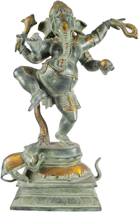 19" Dancing Ganesha In Brass | Handmade | Made In India