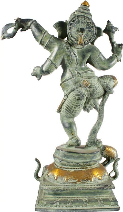 19" Dancing Ganesha In Brass | Handmade | Made In India