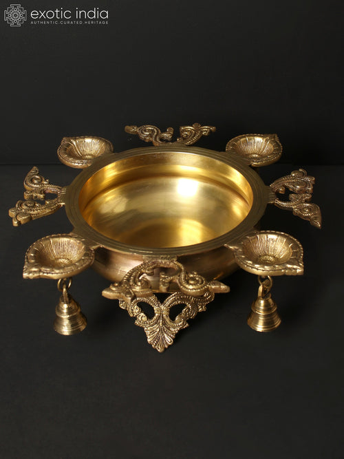 Urli With Lamps and Bells Brass Home Decor