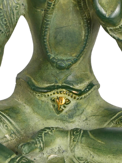 8" Brass Goddess Green Tara Statue | Buddhist Deity Sculpture