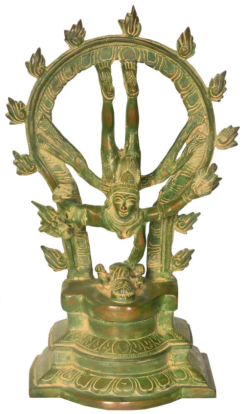 12" Lord Shiva Tandava Brass Statue Handmade