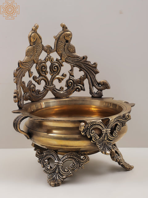 Brass Peacock Urli