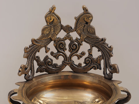 Brass Peacock Urli