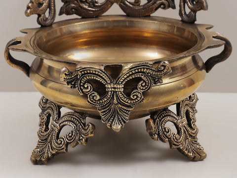 Brass Peacock Urli