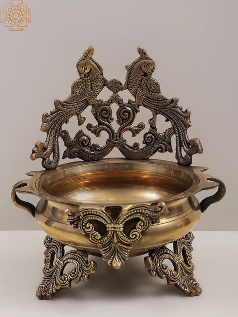 Brass Peacock Urli