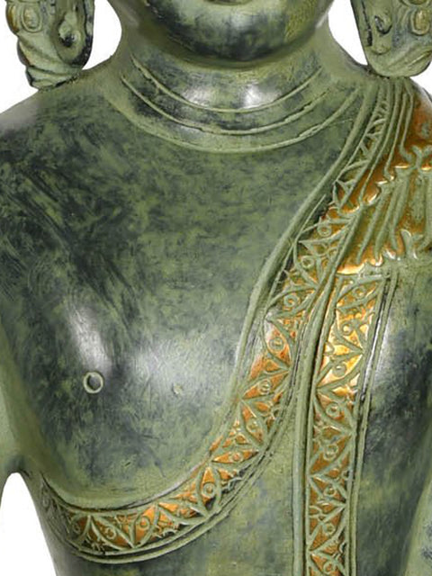 12" Lord Buddha in Earth Touching Gesture In Brass | Handmade | Made In India