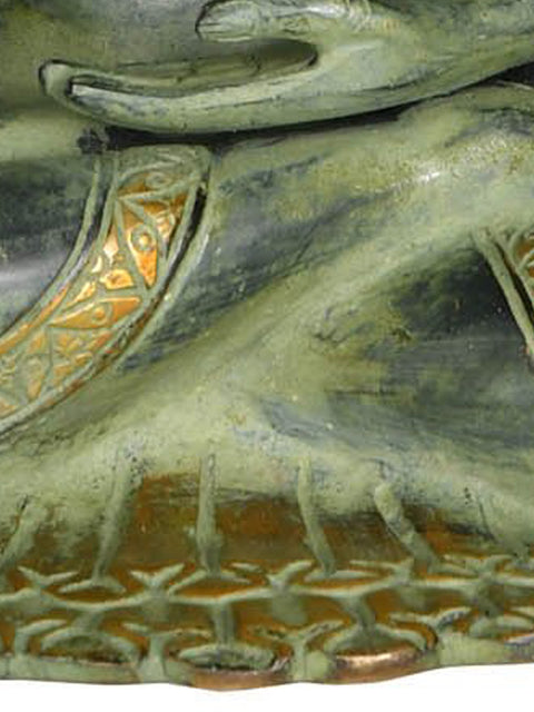 12" Lord Buddha in Earth Touching Gesture In Brass | Handmade | Made In India