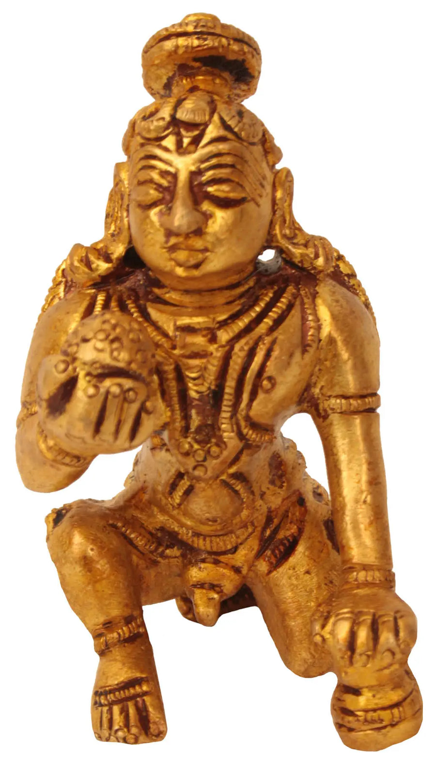 2" Brass Laddoo Gopala Handmade Idol for Pooja