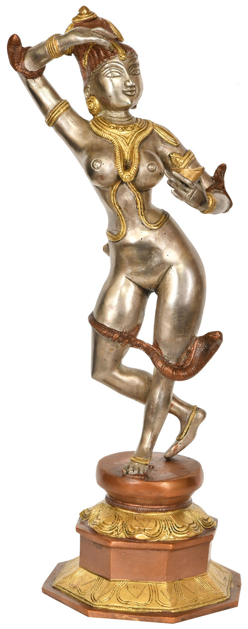 15" Khajuraho Lady Brass Statue Handmade