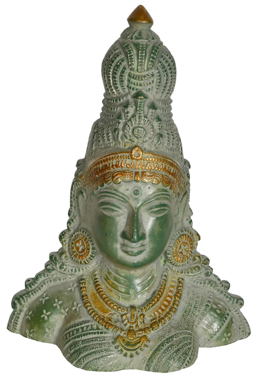 5" Goddess Parvati Brass Bust Idol for Pooja