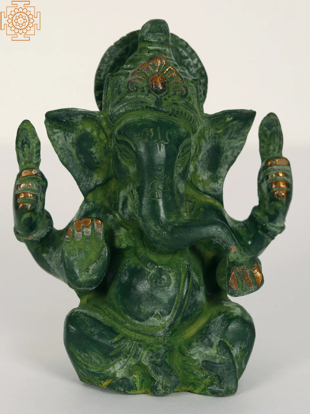 4" Small Bhagawan Ganesha Brass Sculpture