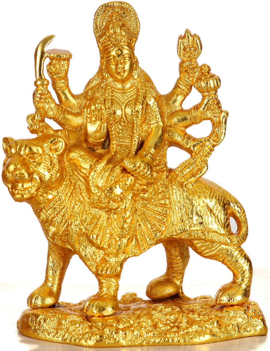 Handmade Goddess Durga Brass Statue for Home Pooja