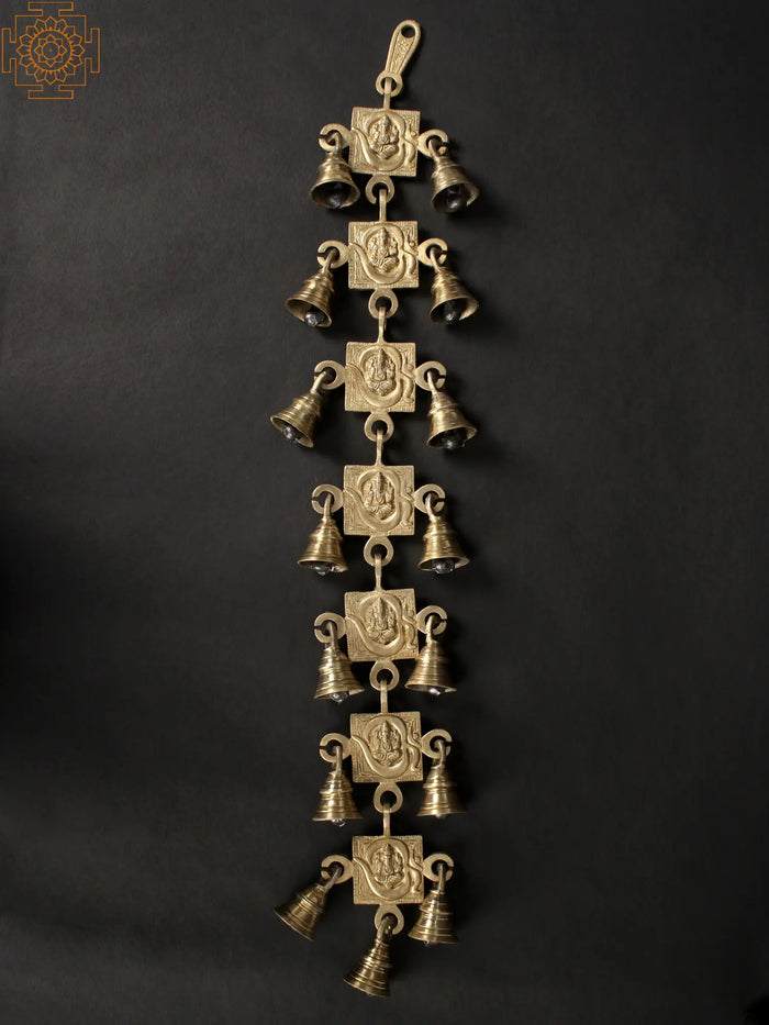 OM (AUM) Ganesha Door Hanging Bells in Brass | Handmade Item | Made in India