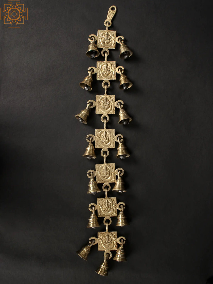OM Ganesha Brass Door Hanging Bells Handmade