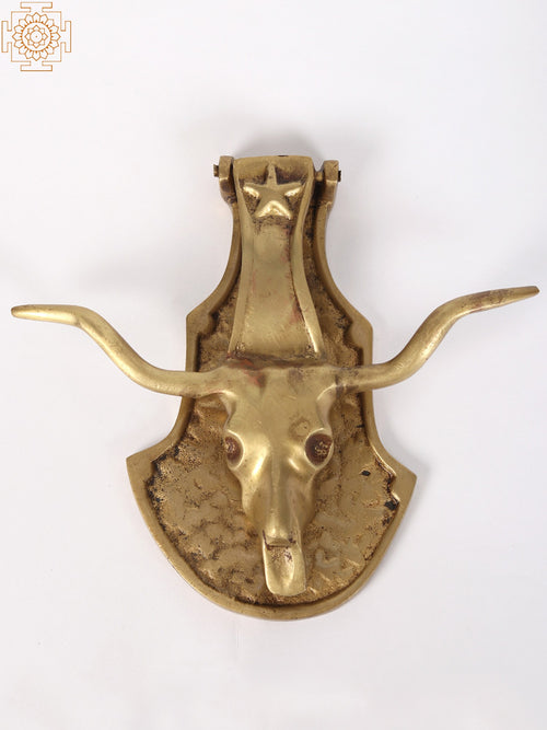 7" Brass Bull Head Door Knocker for Home Decor