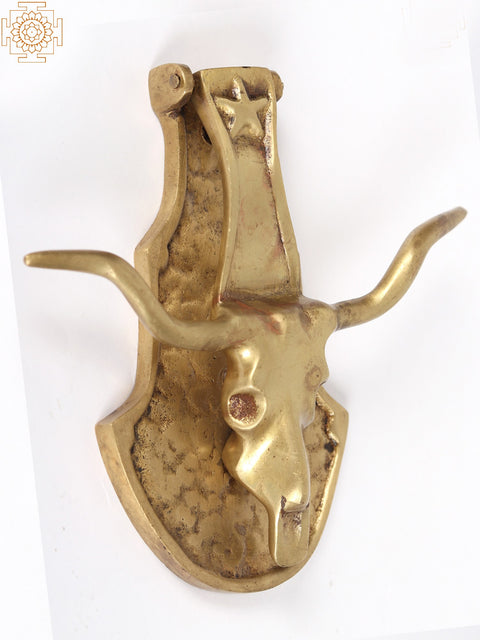 7" Brass Bull Head Door Knocker