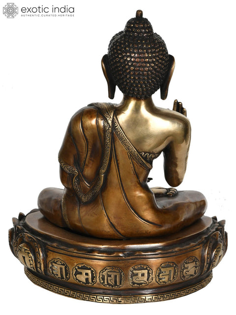 13" Lord Buddha in Preaching Mudra (Tibetan Buddhist) In Brass | Handmade | Made In India