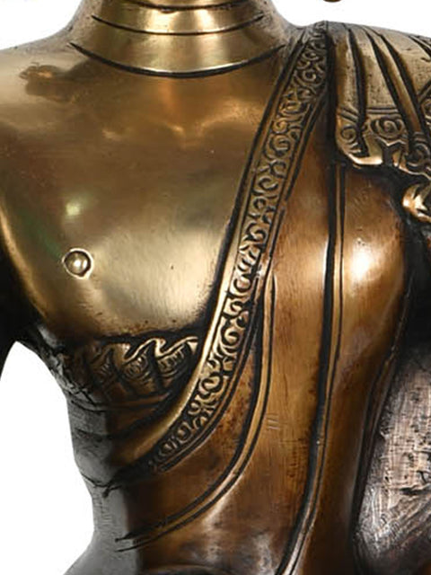 13" Lord Buddha in Preaching Mudra (Tibetan Buddhist) In Brass | Handmade | Made In India