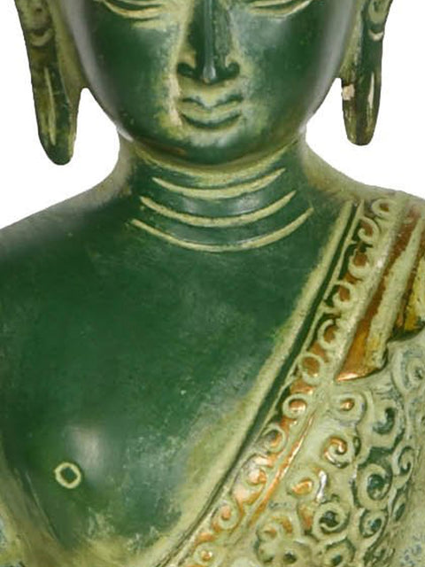 8" Buddha in Bhumi-Sparsha Mudra (Tibetan Buddhist Deity) In Brass | Handmade | Made In India