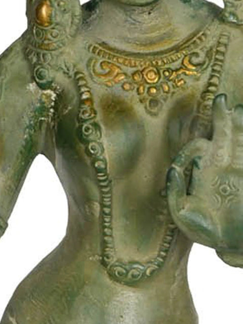 12" Standing Tara - Tibetan Buddhist Deity In Brass | Handmade | Made In India