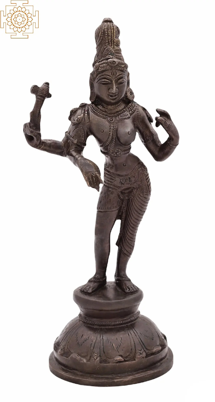 8" Ardhanarishvara Handmade Brass Statue