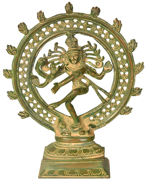 9" Nataraja Handmade Brass Statue for Home Pooja