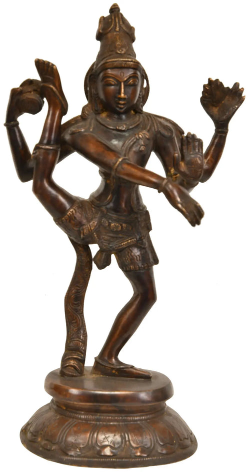 12" Shiva Tandava Dance Brass Statue Handmade