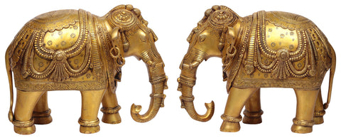 Pair of Ornamented Elephants