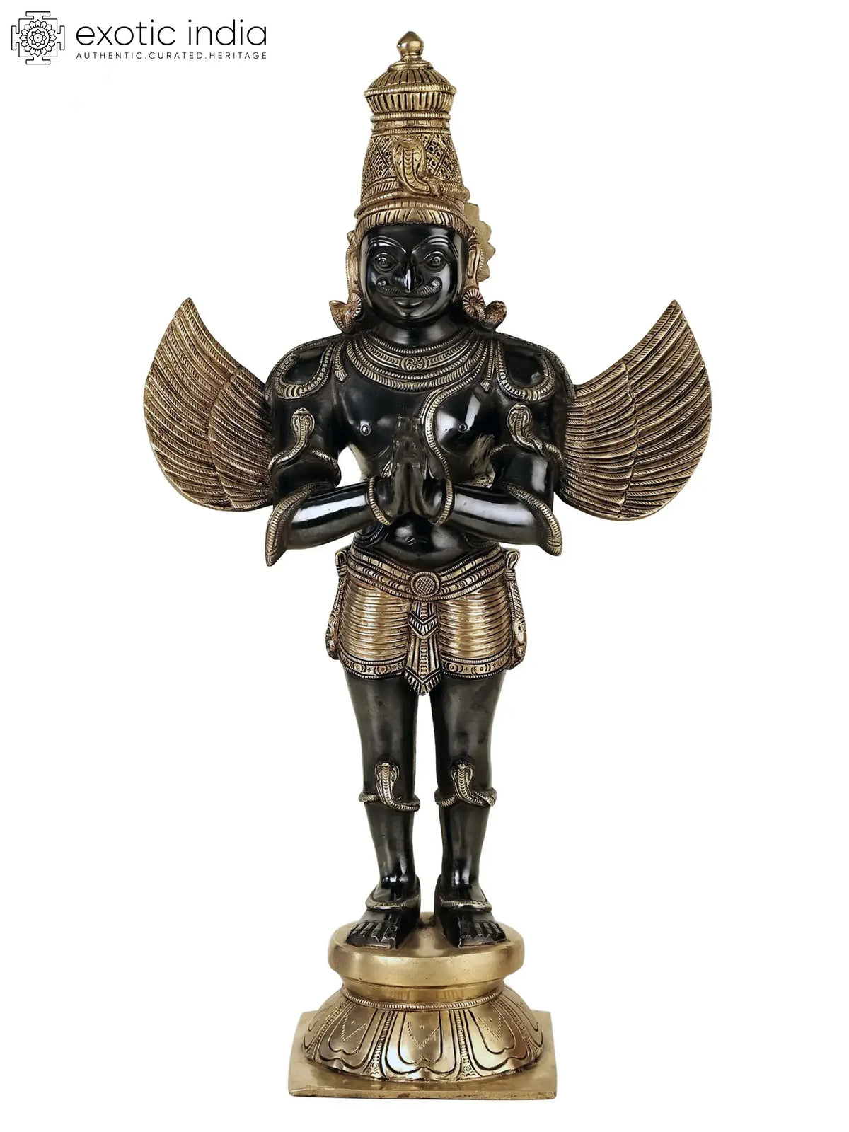 21" Garuda Brass Statue | Handmade | Made in India