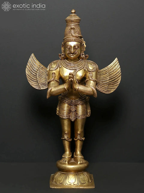 21" Garuda Brass Statue | Handmade | Made in India