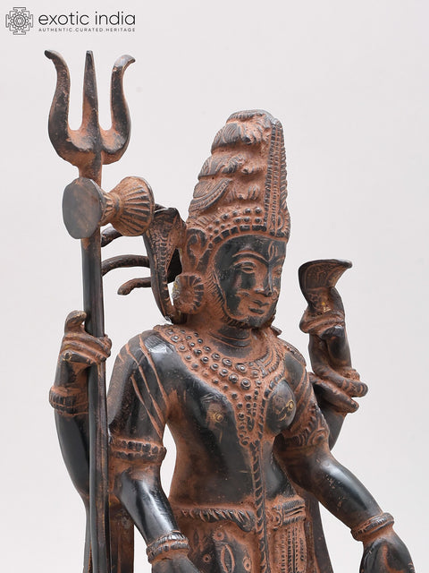 12" Ardhanarishvara (Shiva-Shakti) in Brass | Handmade | Made In India