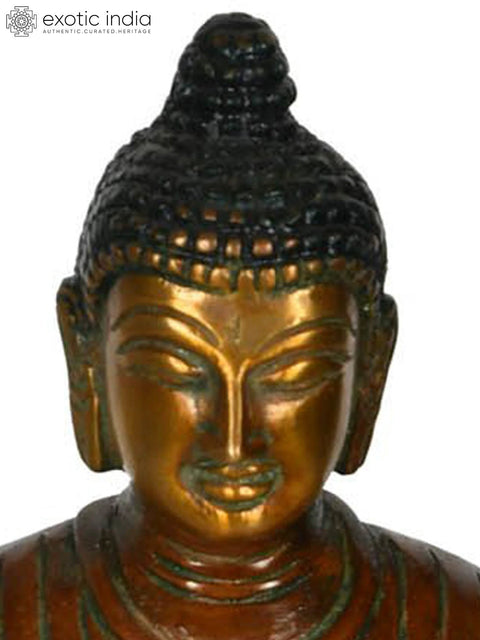 8" Standing Buddha Brass Statue | Handmade Tibetan Buddhist Idols | Made in India