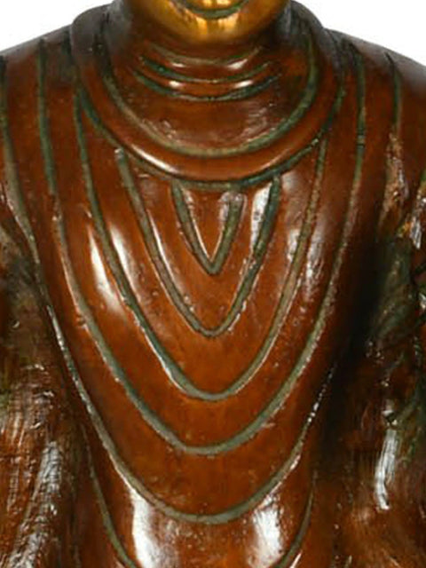 8" Standing Buddha Brass Statue | Handmade Tibetan Buddhist Idols | Made in India