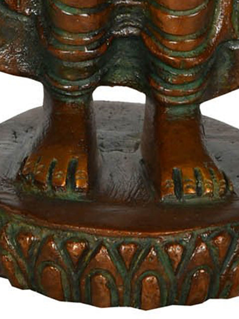 8" Standing Buddha Brass Statue | Handmade Tibetan Buddhist Idols | Made in India