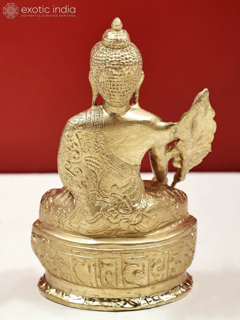 7" Medicine Buddha Sculpture | Handmade Tibetan Buddhist Brass Statue