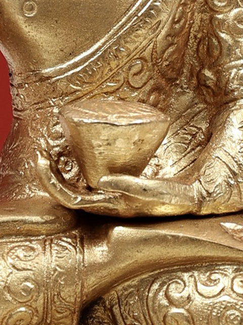 7" Medicine Buddha Sculpture | Handmade Tibetan Buddhist Brass Statue