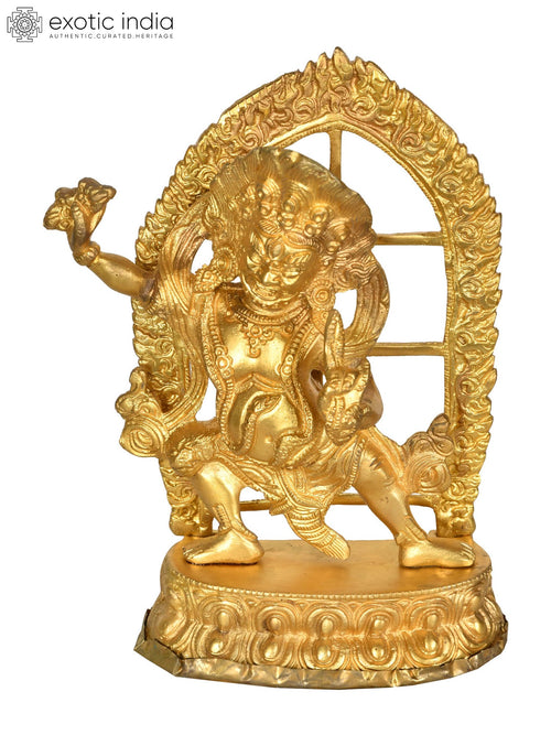 9" Vajrapani Tibetan Buddhist Deity Brass Statue Handmade