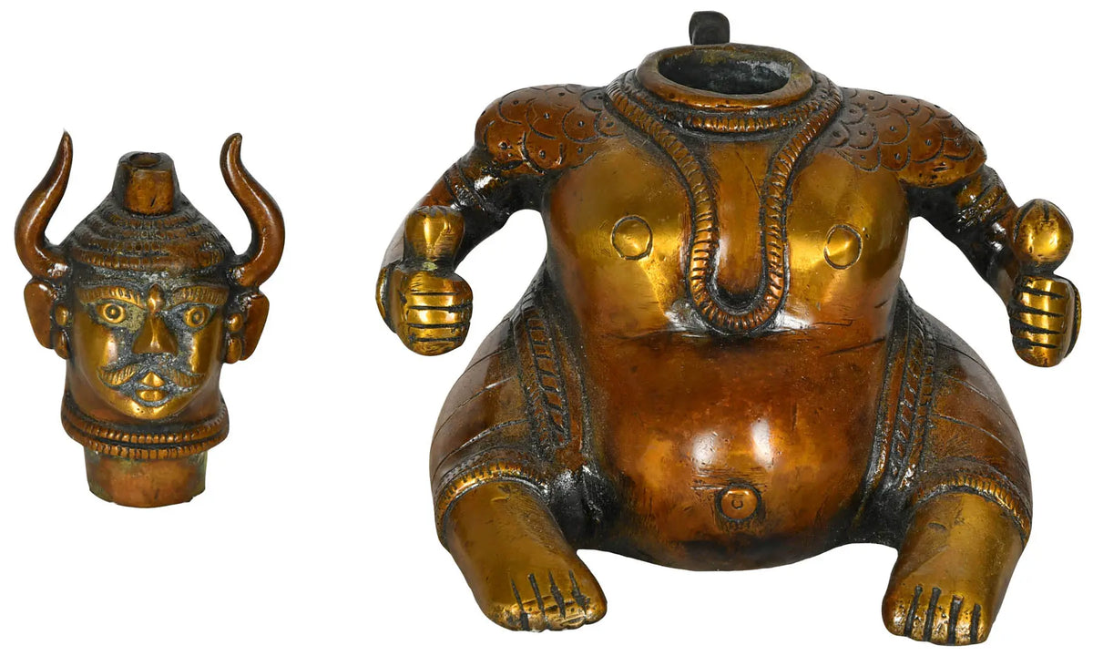 5" Brass Tantric Incense Burner | Tibetan Buddhist Statue | Handmade | Made in India