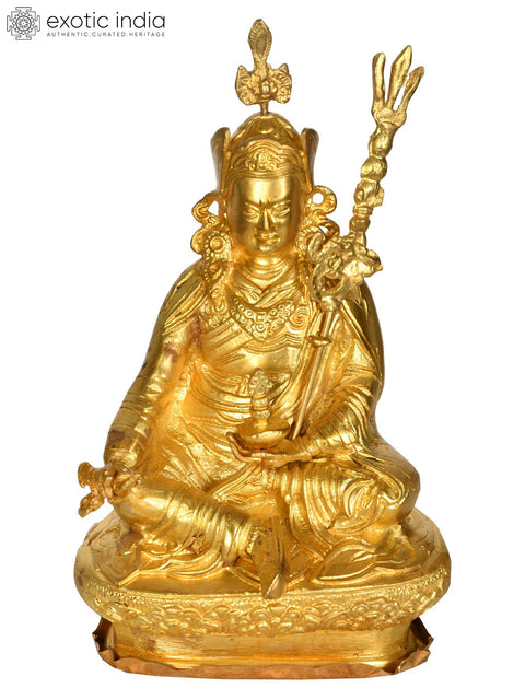 9" Guru Padmasambhava (Tibetan Buddhist Deity) In Brass | Handmade | Made In India