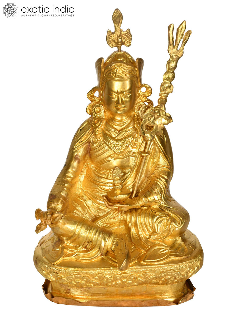 9" Guru Padmasambhava Handmade Brass Statue for Pooja