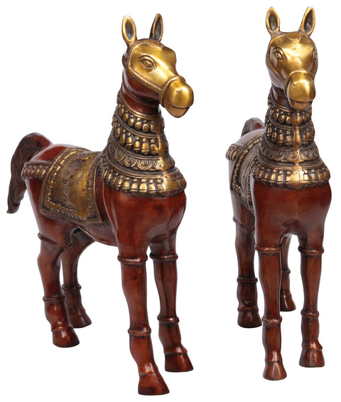 20" Pair of Horses | Brass | Handmade | Made In India