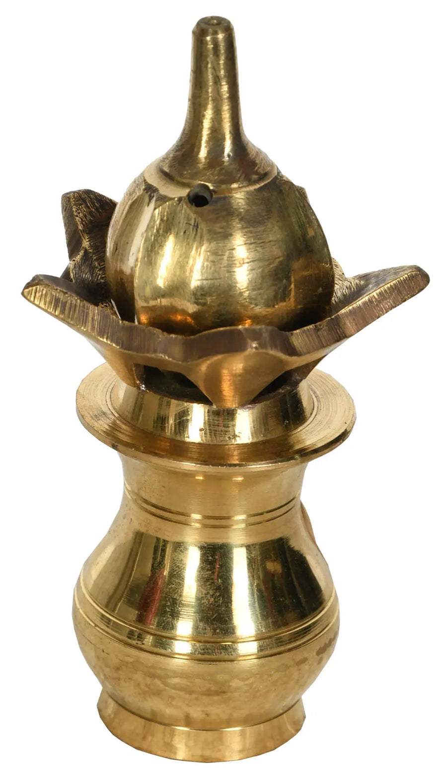 Brass Kalash with Coconut Incense Sticks Stand