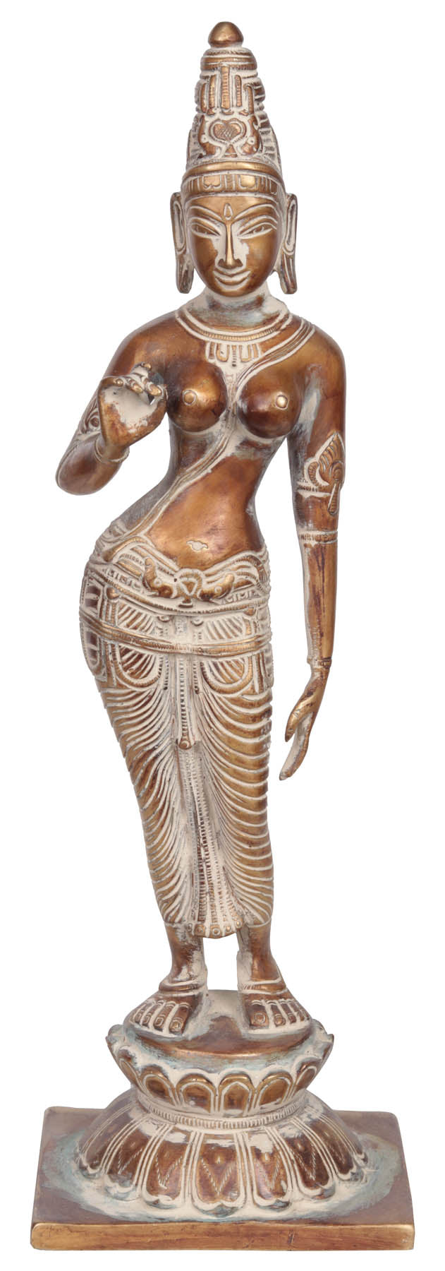 13" Goddess Parvati Brass Statue Handmade Home Decor