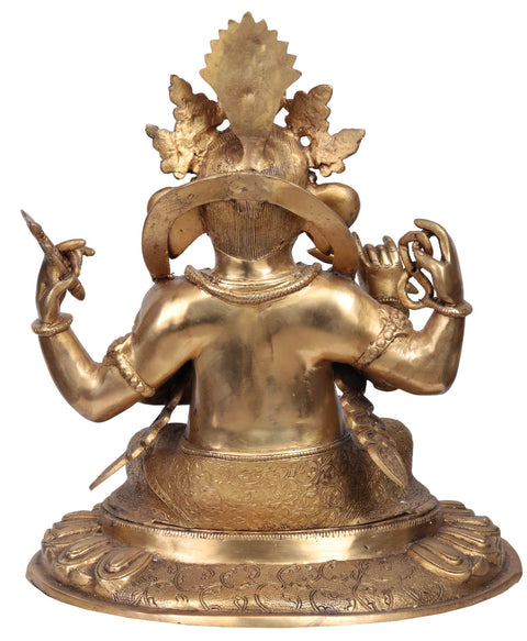 16" Nepalese Form of Lord Ganesha In Brass | Handmade | Made In India