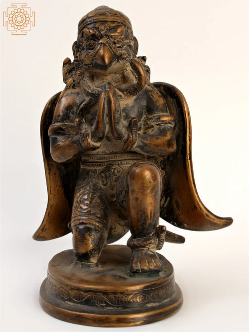 6" Handmade Garuda Brass Idol for Pooja